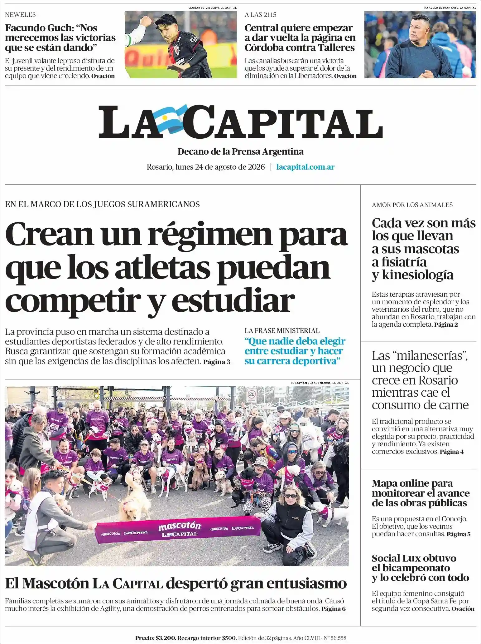 Estudios Max | RADIO NEO SIGLO - Tapa del diario La Capital Rosario