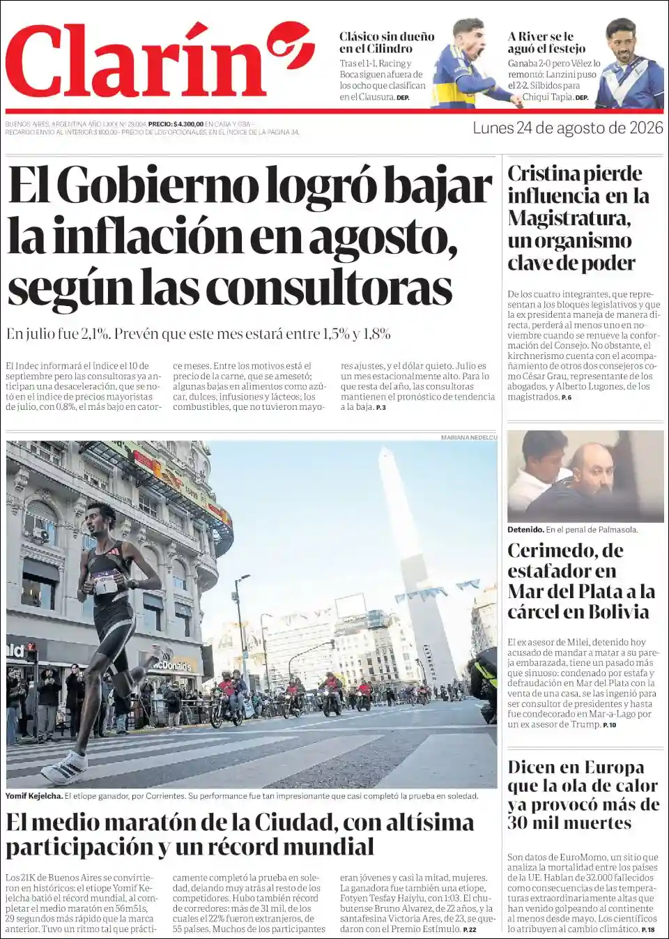 Estudios Max | RADIO NEO SIGLO - Tapa del diario Clarin