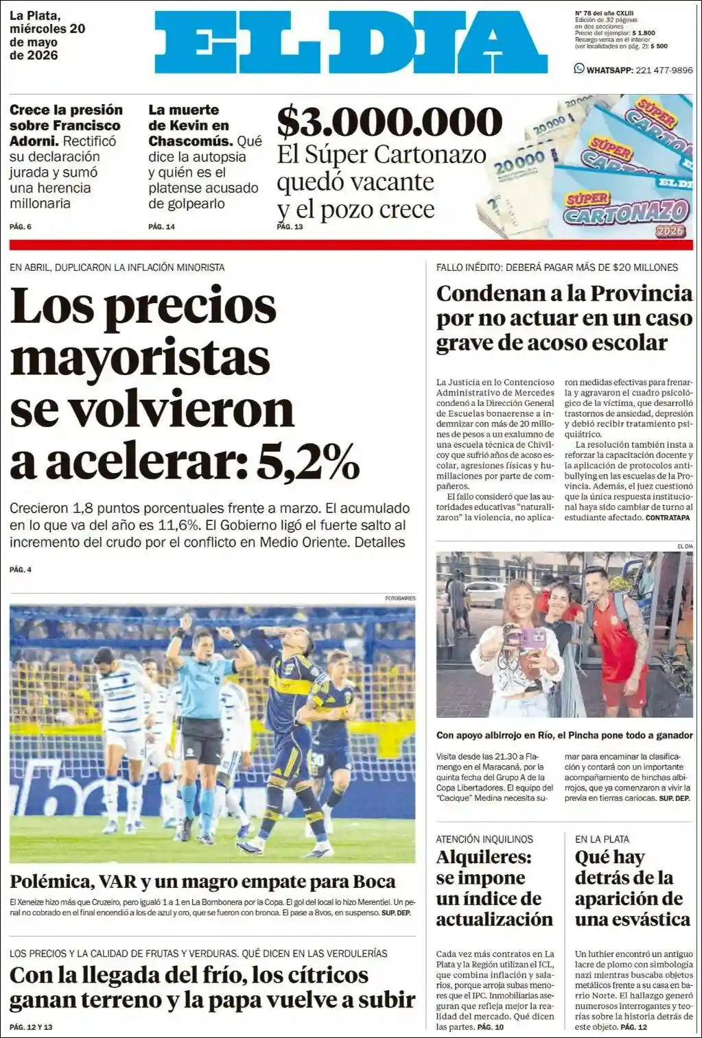Estudios Max | RADIO NEO SIGLO - Tapa del diario El Dia