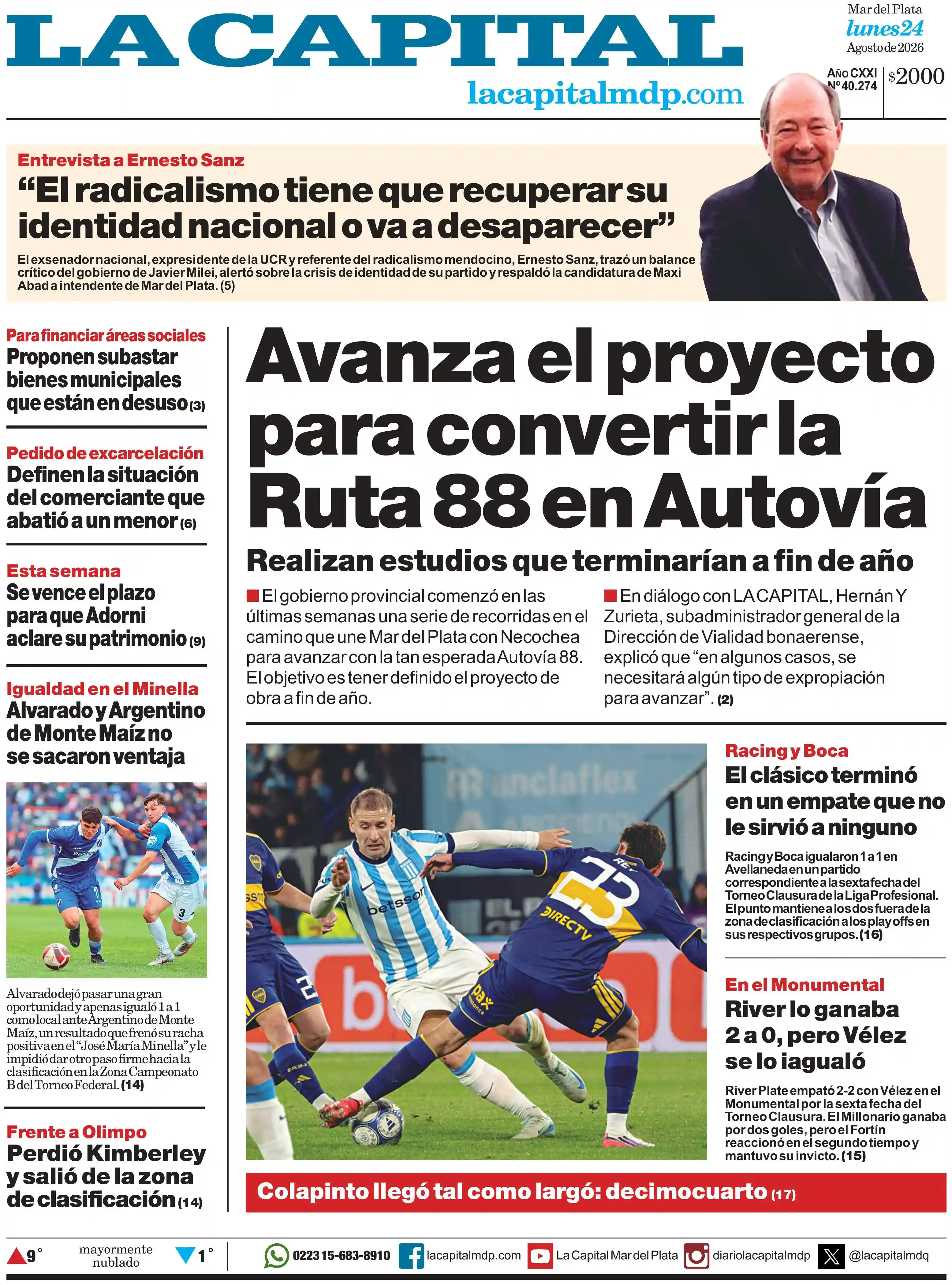 Estudios Max | RADIO NEO SIGLO - Tapa del diario La Capital