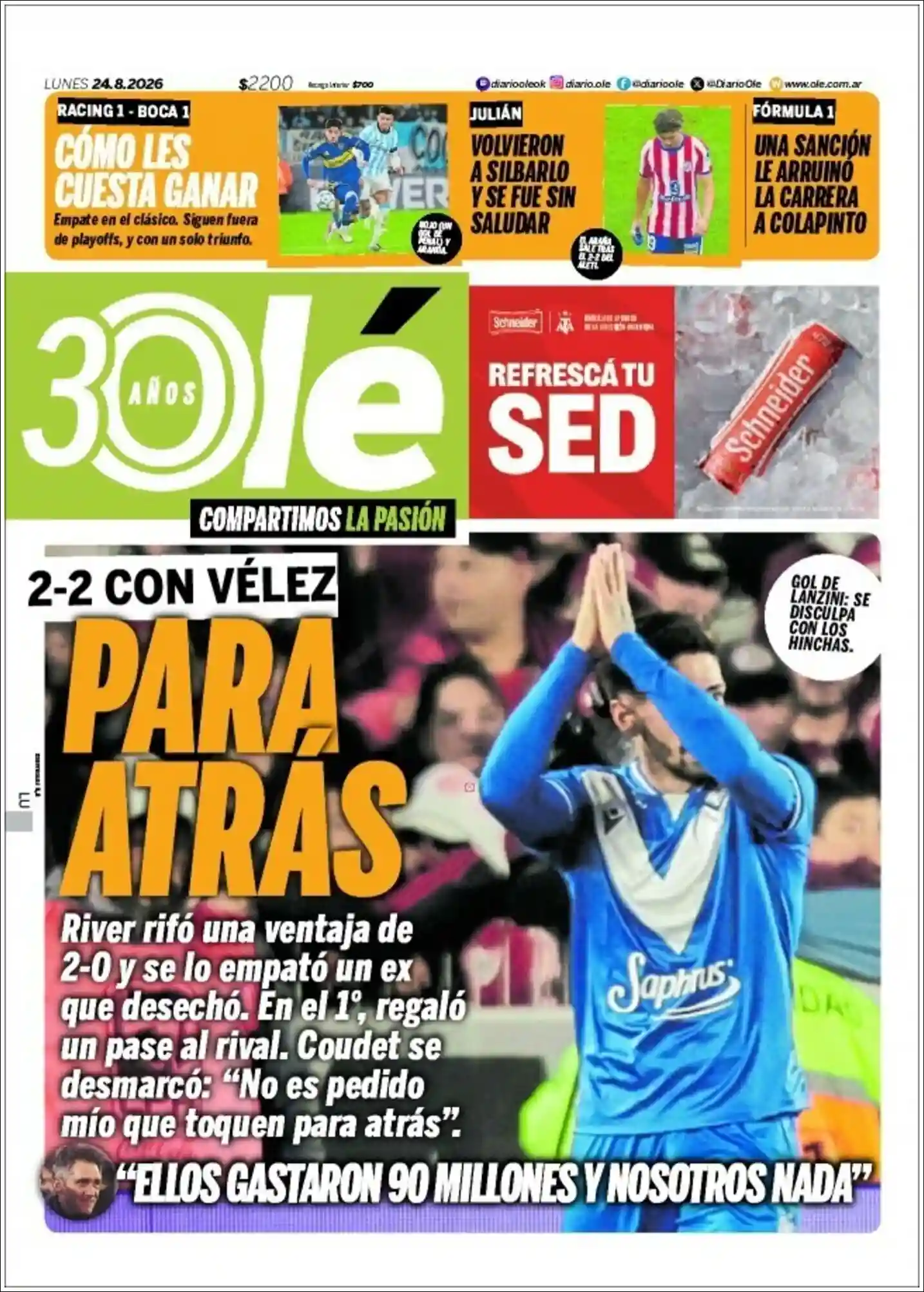 Estudios Max | RADIO NEO SIGLO - Tapa del diario Ole