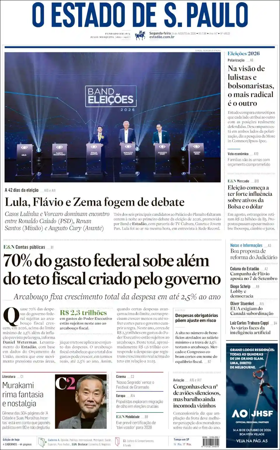 Estudios Max | RADIO NEO SIGLO - Tapa del diario Estado Spaulo