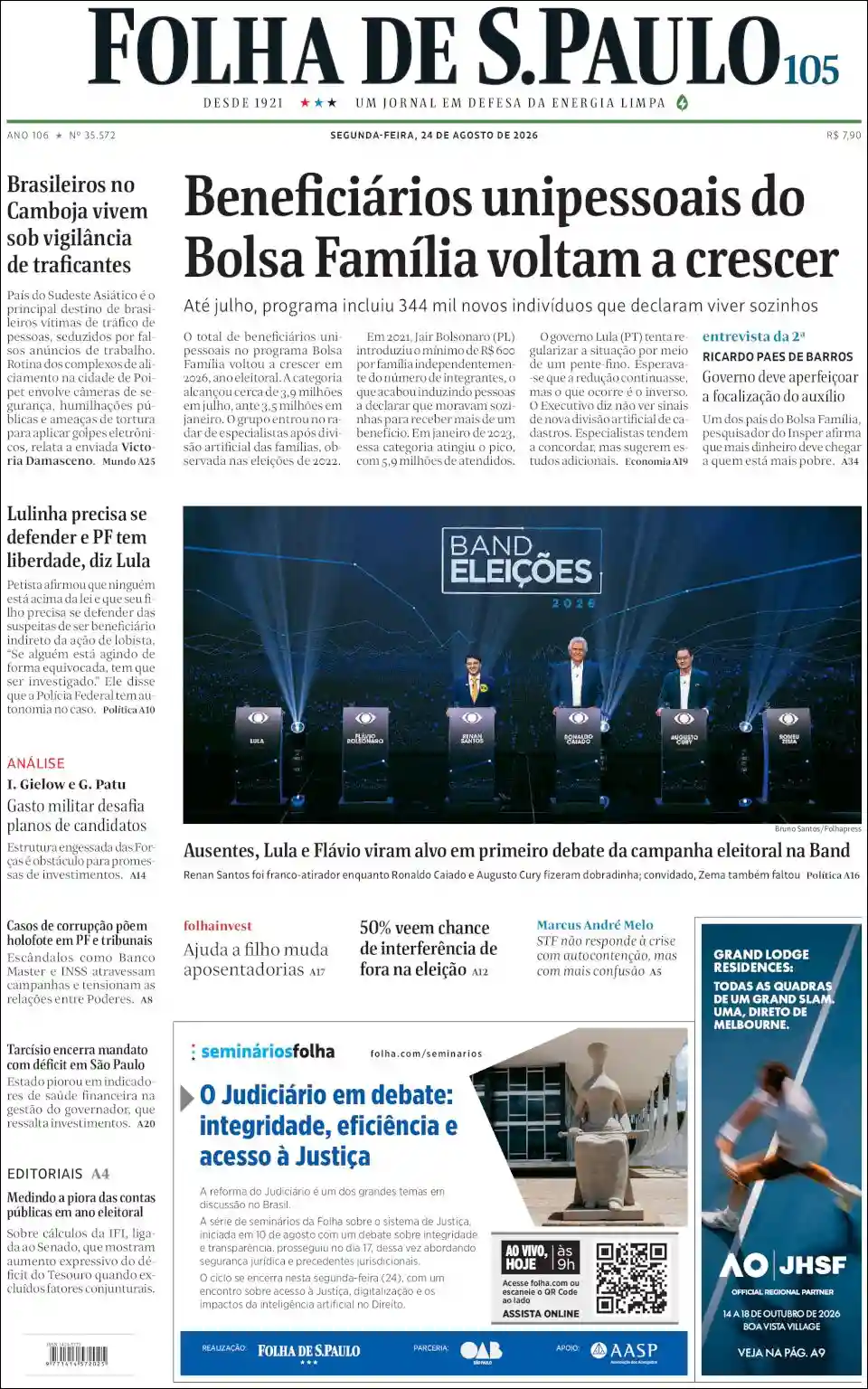 Estudios Max | RADIO NEO SIGLO - Tapa del diario Folha Spaulo