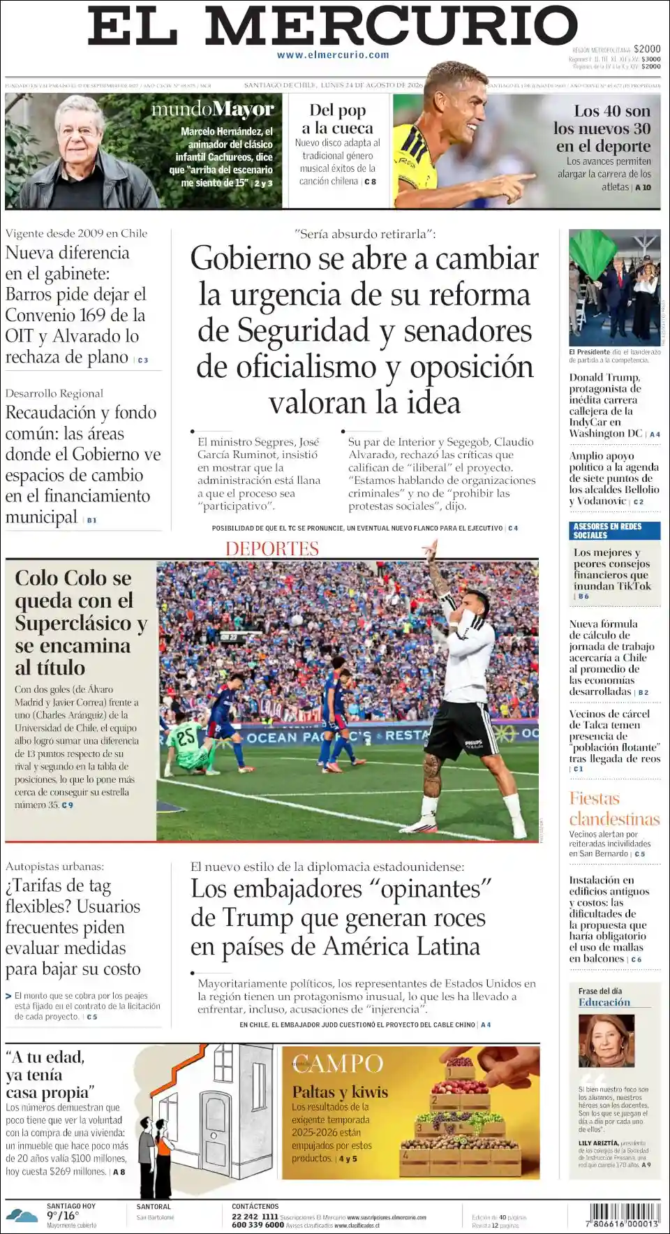 Estudios Max | RADIO NEO SIGLO - Tapa del diario Mercurio