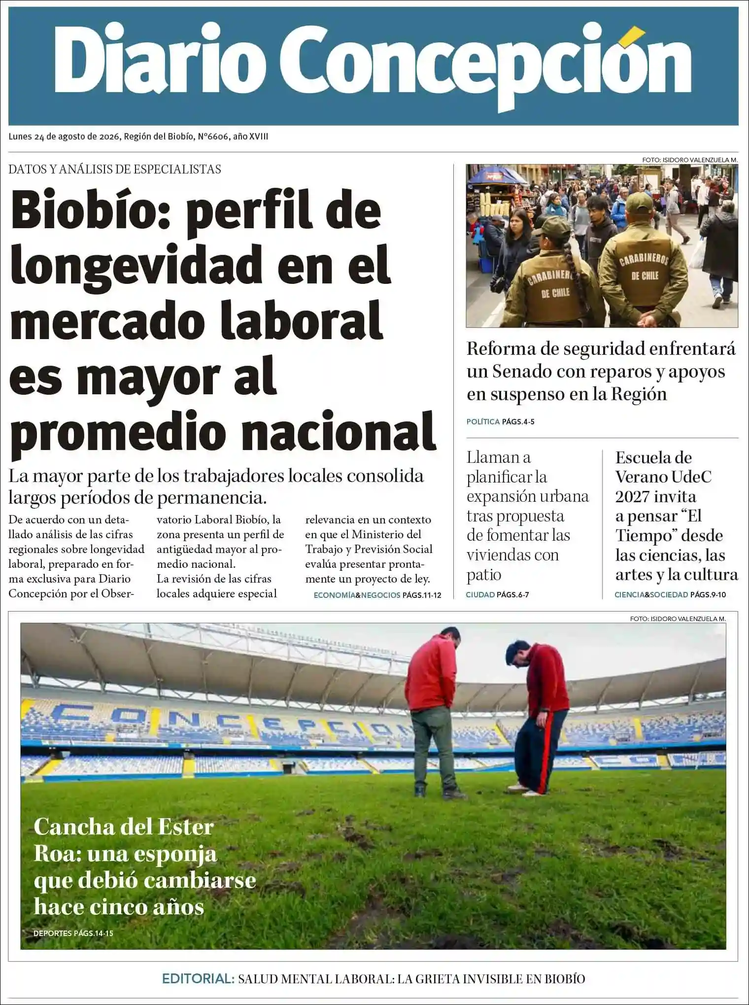 Estudios Max | RADIO NEO SIGLO - Tapa del diario Concepcion