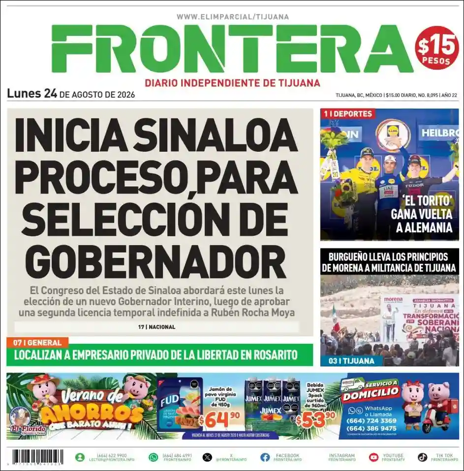 Estudios Max | RADIO NEO SIGLO - Tapa del diario Frontera
