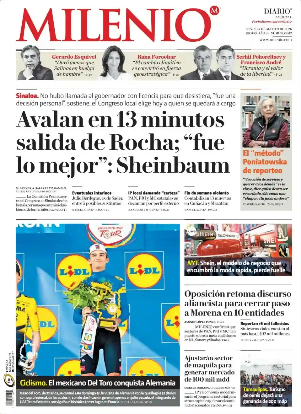 Estudios Max | RADIO NEO SIGLO - Tapa del diario Milenio