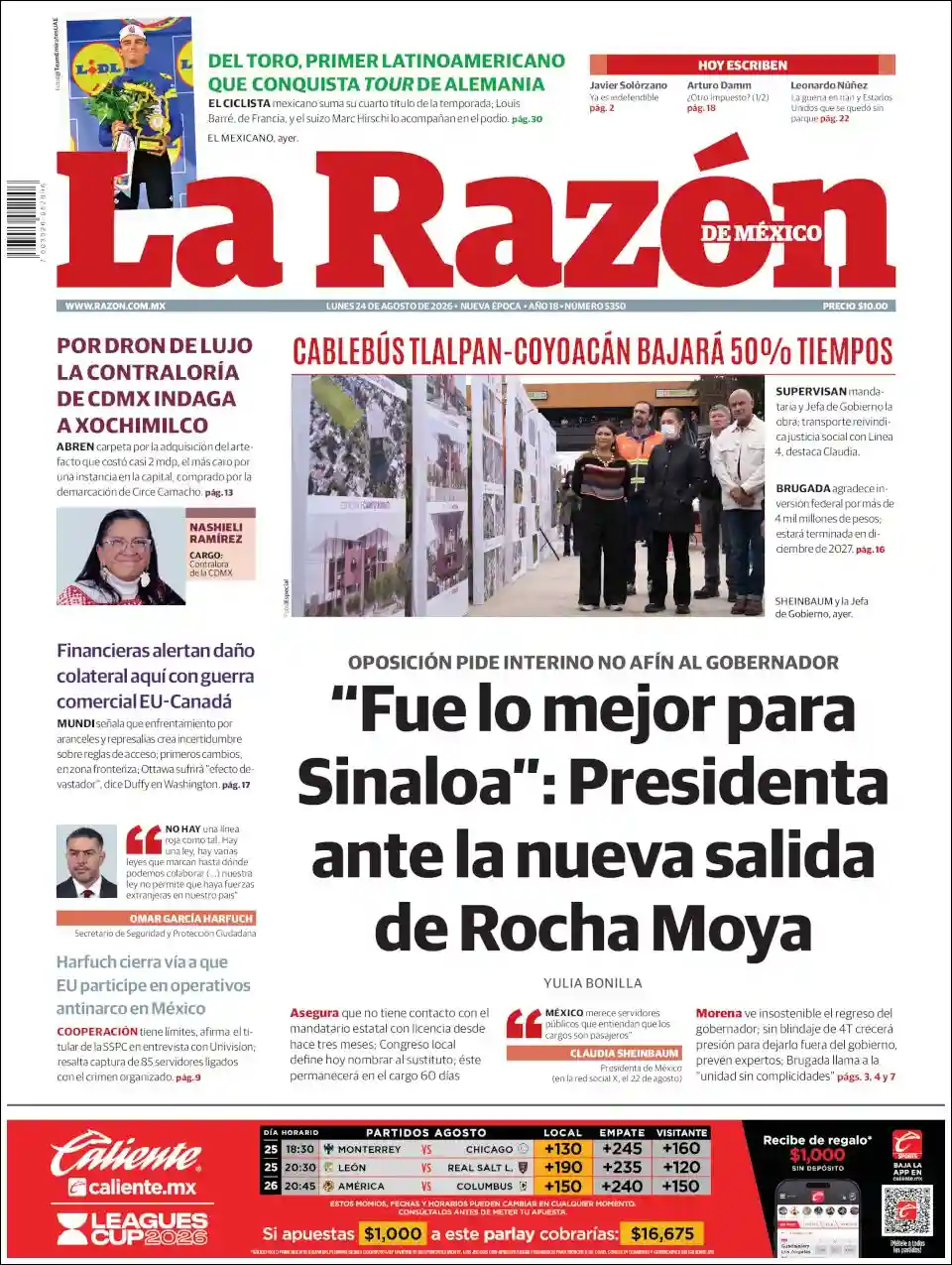 Estudios Max | RADIO NEO SIGLO - Tapa del diario Razon