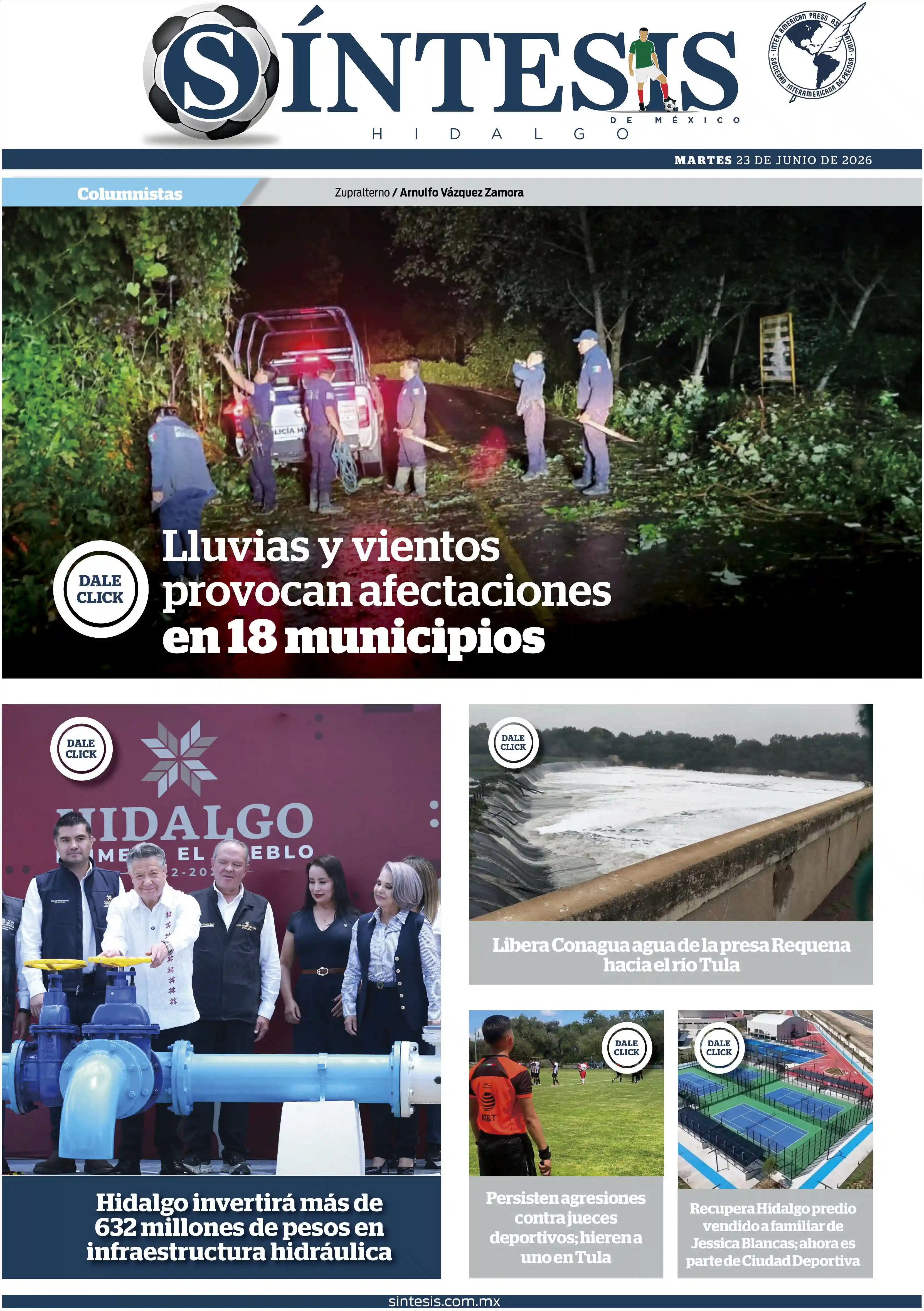 Estudios Max | RADIO NEO SIGLO - Tapa del diario Sintesis Hidalgo