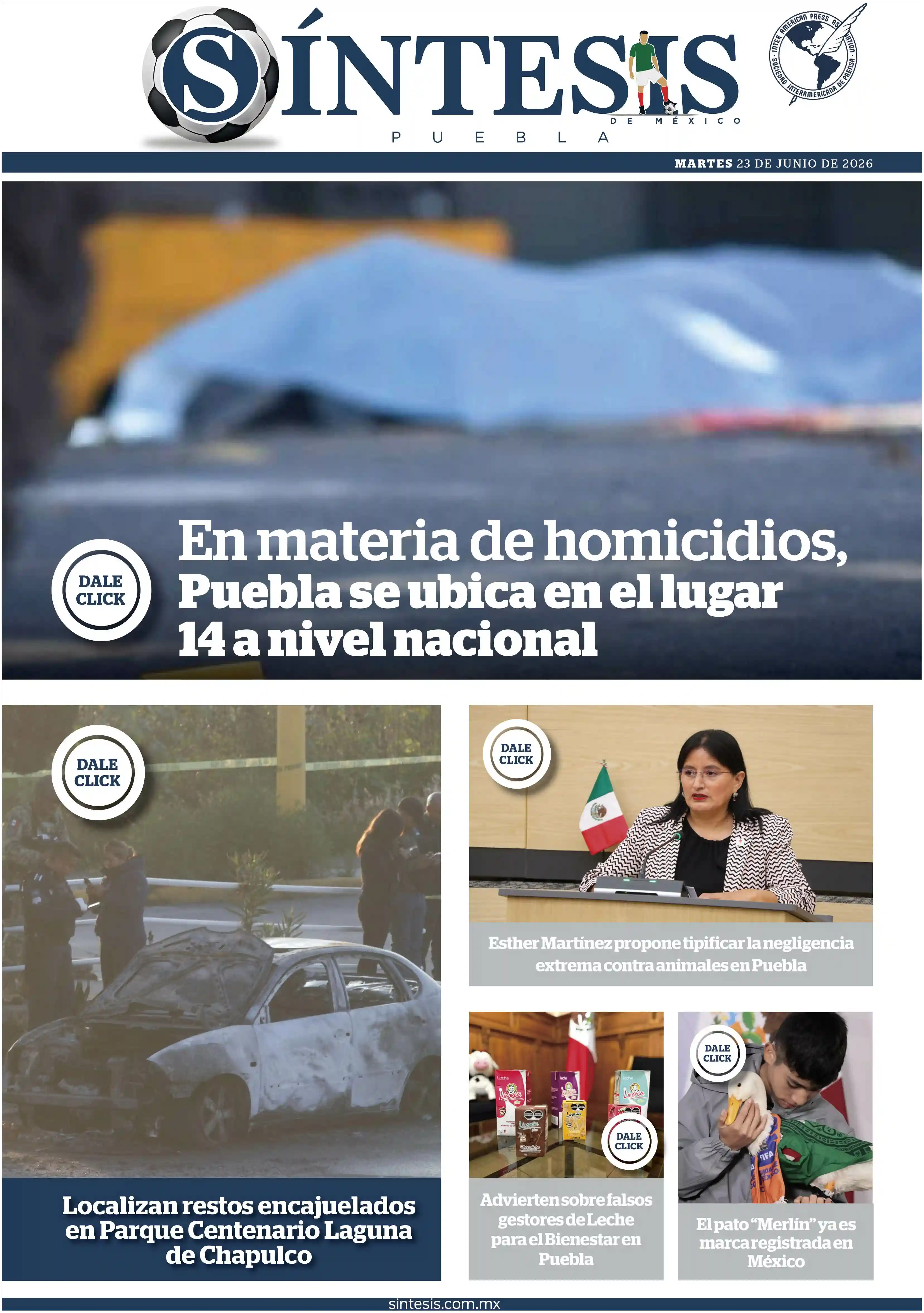 Estudios Max | RADIO NEO SIGLO - Tapa del diario Sintesis Puebla