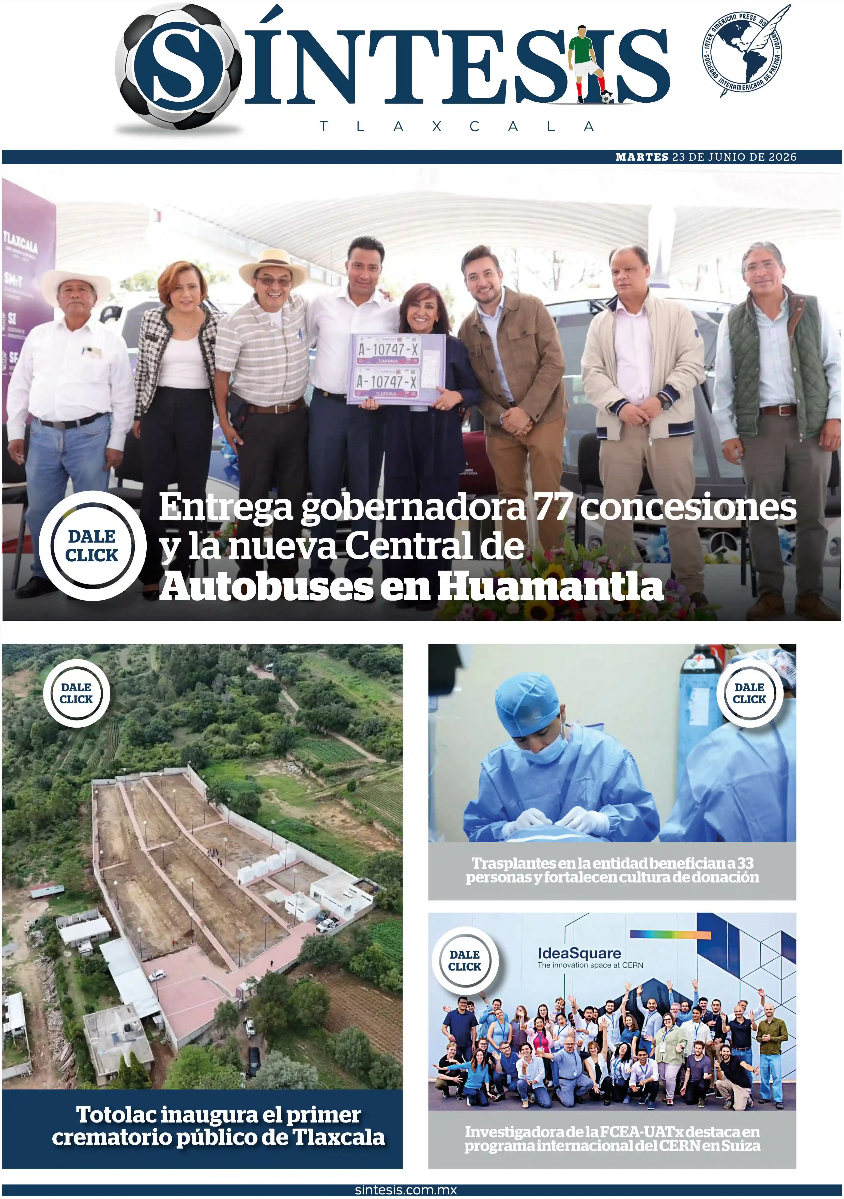Estudios Max | RADIO NEO SIGLO - Tapa del diario Sistesis Tlaxcala