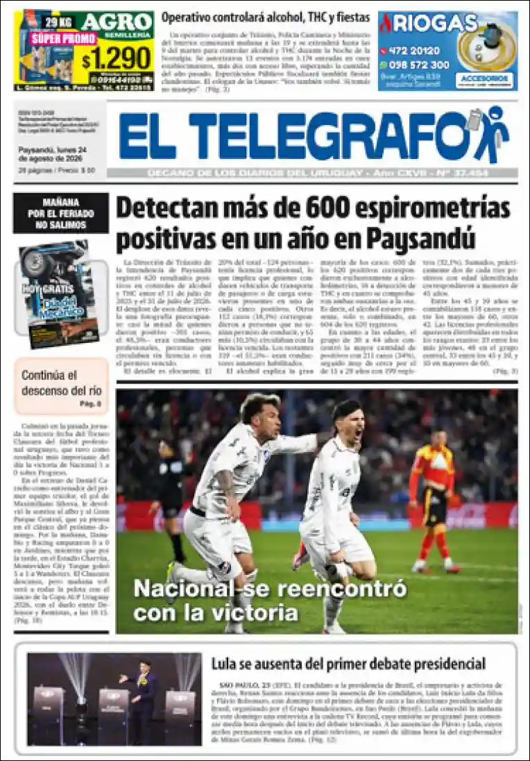 Estudios Max | RADIO NEO SIGLO - Tapa del diario Telegrafo